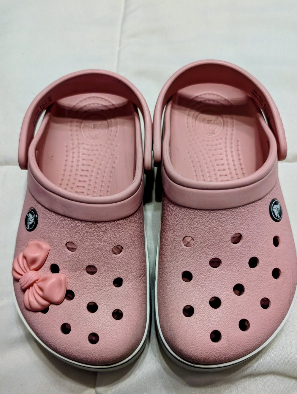 CROCS Kids Pink Clogs with Bow Charm